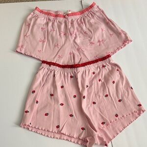 Women's Bow and Strawberry PJ shorts